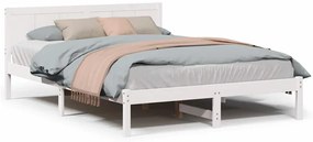 vidaXL Σκελετός Κρεβατιού Λευκό 160 x 200 cm Μασίφ ξύλο πεύκου