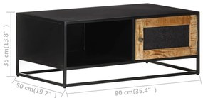 vidaXL Τραπεζάκι Σαλονιού 90 x 50 x 35 εκ. από Ακατέργαστο Ξύλο Μάνγκο