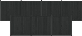 vidaXL Πάνελ Φράχτη 7 pcs WPC και Αλουμίνιο Μαύρο