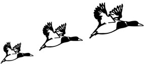 Διακοσμητικό Τοίχου Ducks (Σετ 3Τμχ) 899SKL2356 11x16/14x22/18x27cm Black Wallity Metal
