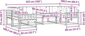 vidaXL Σειρά Καναπέ Εξωτερικού με μαξιλάρι 6 pcs Λευκό και Κρεμ