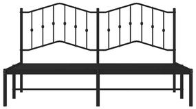 vidaXL Πλαίσιο Κρεβατιού με Κεφαλάρι Μαύρο 180 x 200 εκ. Μεταλλικό
