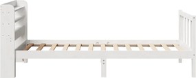 vidaXL Σκελετός Κρεβατιού Χωρίς Στρώμα Λευκό 100x200 εκ. Μασίφ Πεύκο