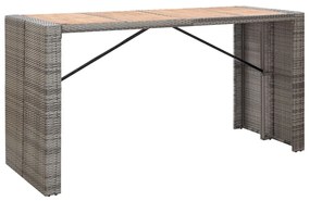 vidaXL Σετ Επίπλων Μπαρ Εξ. Χώρου 9 τεμ. Γκρι Συνθ. Ρατάν/Ξύλο Ακακίας