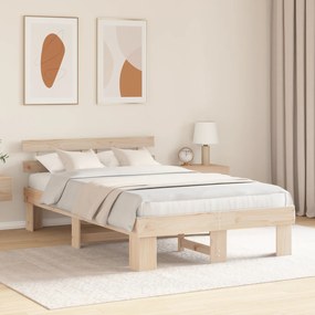 vidaXL Σκελετός Κρεβατιού με Πλάτη 120x200 εκ Μασίφ Ξύλο Πεύκου