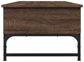 vidaXL Τραπεζάκι Σαλονιού Καφέ Δρυς 100x50x35 εκ. Επεξ. Ξύλο/Μέταλλο