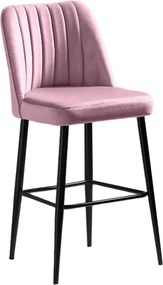 Σκαμπό Μπαρ 2τμχ Λιλά / Μαύρο VENTO 49x45x99