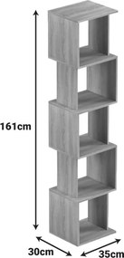 Βιβλιοθήκη Cubik pakoworld λευκό 35x30x161εκ