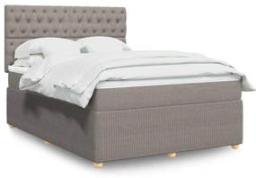 vidaXL Κρεβάτι Boxspring με Στρώμα Taupe 140x200 εκ. Υφασμάτινο