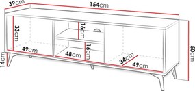 Έπιπλο τηλεόρασης Jasmine - 154.00Χ39.00Χ50.00cm