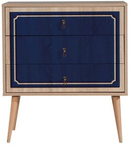 Συρταριέρα Trio 869VEL3436 80x40x90cm Oak-Blue