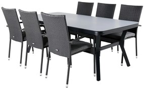 Σετ Τραπέζι και καρέκλες Dallas 2136, Spraystone, Μέταλλο, Πλαστικό ψάθινο, Μαξιλάρι καθίσματος: Ναι | Epipla1.gr