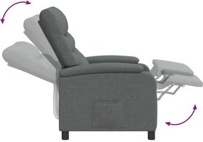 vidaXL Αναπαυτική Καρέκλα Σκούρο Γκρι Ύφασμα