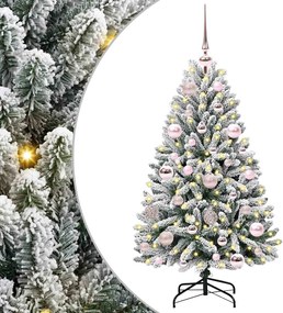 vidaXL Τεχνητό Χριστουγεννιάτικο Δέντρο Πράσινο και Λευκό 120 cm