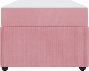 vidaXL Σκελετός Κρεβατιού με στρώμα Ροζ 80 x 200 cm ύφασμα