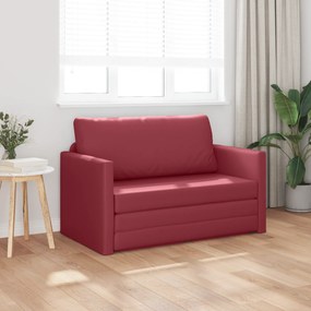 vidaXL Καναπές Δαπέδου Κρεβάτι 2 σε 1 Κρανιοκόκκινος 124x71x78 εκ. Τεχνητό Δέρμα