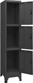 vidaXL Φοριαμός Ανθρακί 38 x 45 x 180 εκ. από Ατσάλι