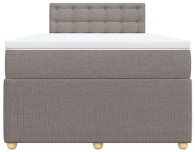 Κρεβάτι Boxspring με Στρώμα Taupe 120x190 εκ. Υφασμάτινο - Μπεζ-Γκρι