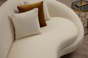 Τριθέσιος Καναπές Eses - Χρώμα Cream με Μπουκλέ Ύφασμα - 255x120x85εκ