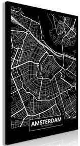 Πίνακας - Dark Map of Amsterdam (1 Part) Vertical - 40x60