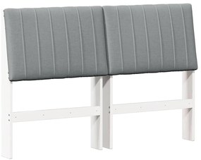 vidaXL Ταπετσαρισμένο κεφαλάρι Ανοιχτό γκρι 140 cm