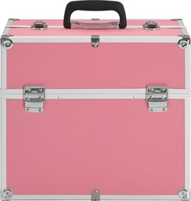 vidaXL Βαλίτσα Μακιγιάζ Ροζ 38x23x34 εκ. Αλουμινίου