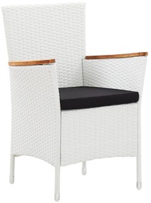 vidaXL Σετ Τραπεζαρίας Εξωτ. Χώρου 5 τεμ. Λευκό Συνθετικό Ρατάν