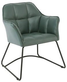 WOODWELL ΕΜ719,1POLLY Πολυθρόνα Μέταλλο Βαφή Μαύρο, Ύφασμα Suede Olive Green 67x64x82cm ΕΜ719,1