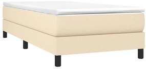 vidaXL Κρεβάτι Boxspring με Στρώμα Κρεμ 80 x 200 εκ. Υφασμάτινο