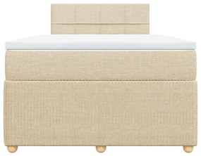 vidaXL Κρεβάτι Boxspring με Στρώμα Κρεμ 120x200 εκ. Υφασμάτινο