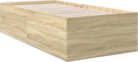vidaXL Κρεβάτι δαπέδου Sonoma Δρυς 80 x 200 cm Επεξεργασμένο Ξύλο