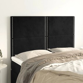 vidaXL Κεφαλάρι Μαύρο Βελούδινο 144x5x118/128 εκ.