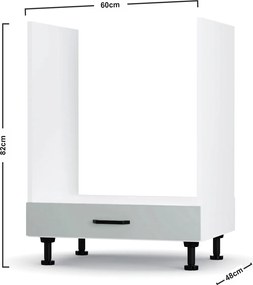 Modest Κάτω Ντουλάπι Φούρνου Γκρι 60x48x82cm