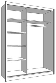 Ντουλάπα Navara με Καθρέφτη 165 Artisan Oak 166x60x215,5 εκ.