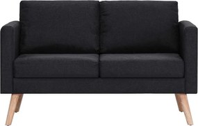 vidaXL Σετ Σαλονιού 2 Τεμαχίων Μαύρο Υφασμάτινο