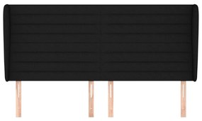 Κεφαλάρι με Πτερύγια Μαύρο 203x23x118/128 εκ. Υφασμάτινο 3118120