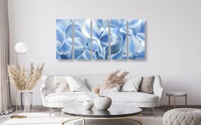 Εικόνα 5 τμημάτων μπλε και λευκά λουλούδια ορτανσίας - 200x100