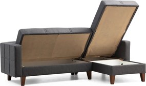 Corner Sofa-Bed Polya - Dark Grey Dark Grey
