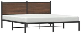 vidaXL Σκελετός Κρεβ. Χωρίς Στρώμα Καφέ Δρυς 160x200 εκ. Μεταλλικό