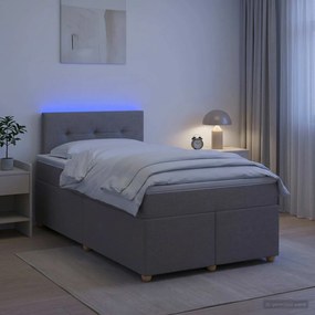 vidaXL Κρεβάτι box spring με στρώμα Taupe 120 x 200 cm Ύφασμα