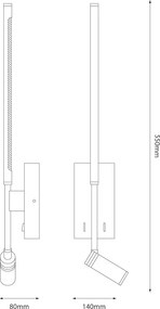Φωτιστικό Τοίχου Torch 6W+3W 4000K Μαύρο