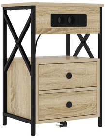 vidaXL Κομοδίνο Sonoma Δρυς 40 x 31 x 60 εκ. Επεξεργασμένο ξύλο