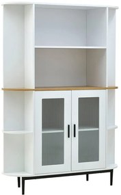 Βιτρίνα Xarvey Inart λευκό-φυσικό ξύλο 110x38x160εκ