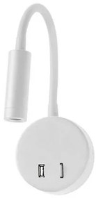Απλίκα Φωτιστικό Τοίχου Με USB LED 3W 3000K 17-00668-1 ΦOS_ME-17-00668-1-Λευκό 17-00668-1