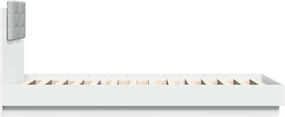 vidaXL Πλαίσιο Κρεβατιού με Κεφαλάρι και LED Λευκό 100 x 200 εκ.