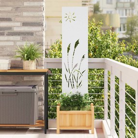 vidaXL Οθόνη Ιδιωτικότητας Κήπου Μαιανδρικό σχέδιο Λευκό 32 χ 140 εκ