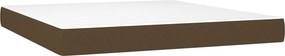 vidaXL Κρεβάτι Boxspring με Στρώμα Σκούρο Καφέ 180x200 εκ Υφασμάτινο
