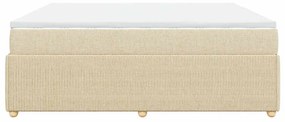 vidaXL Κρεβάτι Boxspring με Στρώμα Κρεμ 180x200 εκ. Υφασμάτινο
