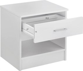 ΚΟΜΟΔΙΝΟ ΜΕ 1 ΣΥΡΤΑΡΙ LANEY ΛΕΥΚΟ HM2345.05 45x35,5x47 εκ.