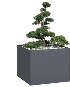 vidaXL Ζαρντινιέρα Ανθρακί 100x100x80 εκ. από Χάλυβα